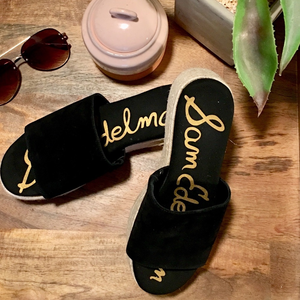 Sam Edelman Black High Top Espadrille Sandals